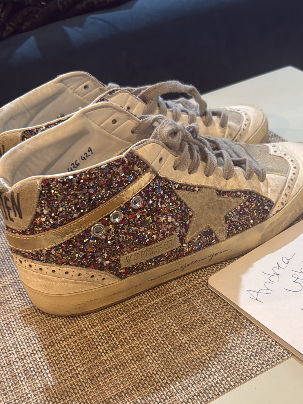 Golden Goose Size 41 Multi Glitter Midstars GUC